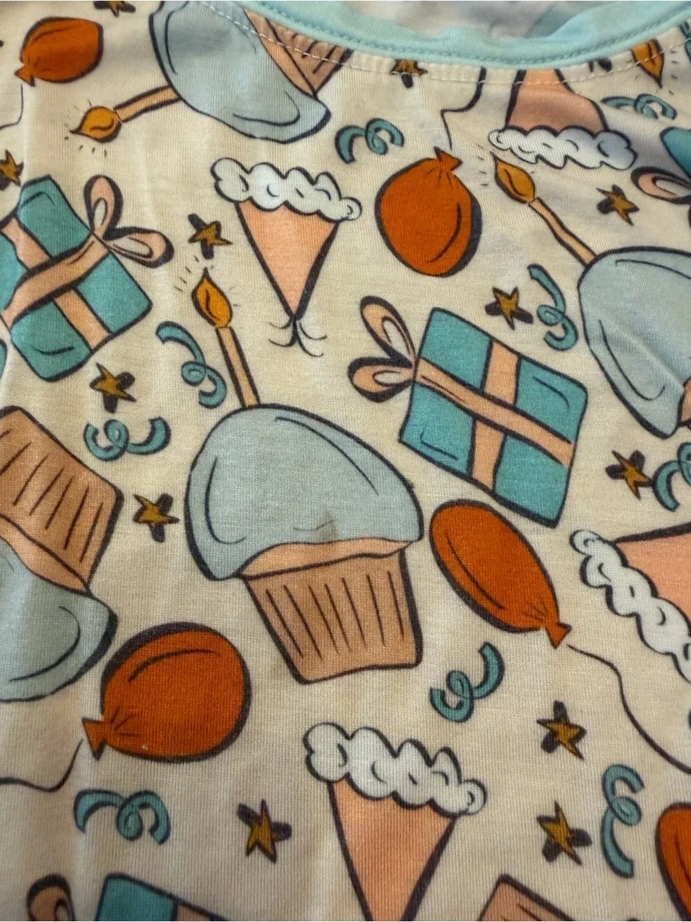 Little One Shop 6/7 Blue Birthday Bamboo Long Sleeve Pajamas